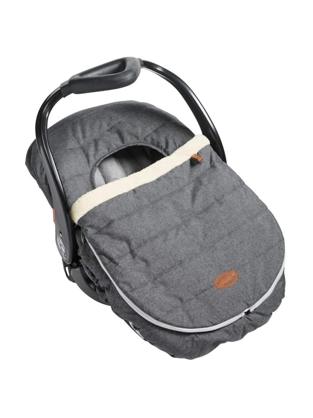 JJ Cole Infant Car Seat Cover With Fleece Lining & Elastic Fit Cold Weather Gray